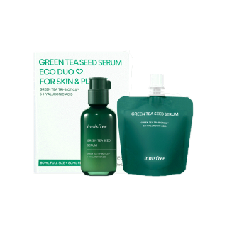 [Shopee code : INNIBDO2 ลดเพิ่ม 20%] innisfree green tea serum hydration boost refill set อินนิสฟรี เซรั่ม ชาเขียว ขนาด 80 มล และ refill ขนาด 80 ml