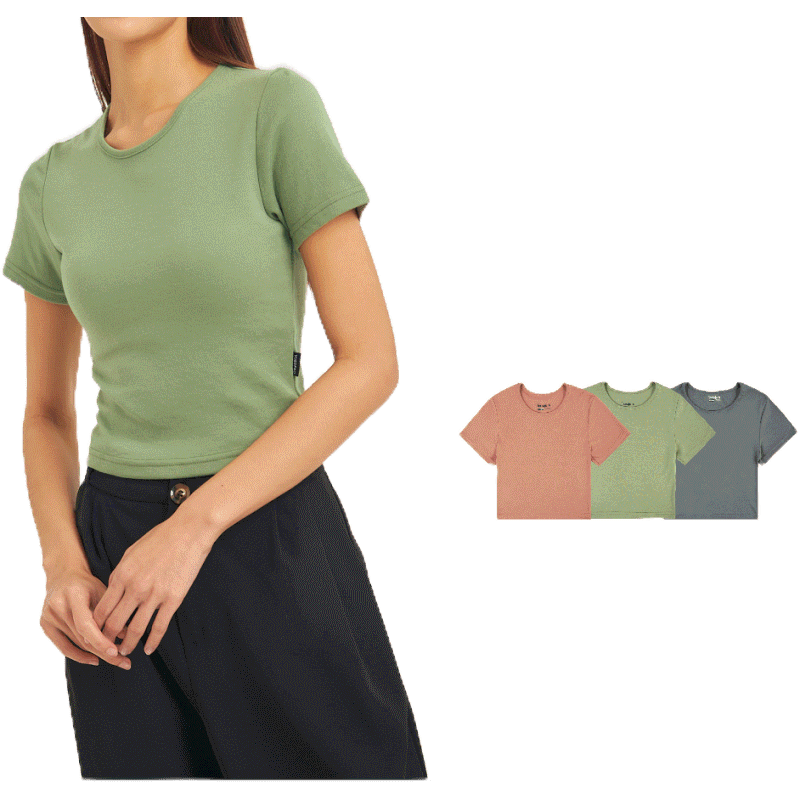 Yuedpao รุ่นโคตรนุ่ม เสื้อครอป Crop Top นุ่มตั้งแต่กำเนิด ยืดแต่ไม่ย้วย ยับยาก ไม่ต้องรีด เสื้อยืด Set Garden
