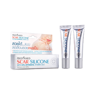 [แพ็คคู่] PROVAMED SCAR SILICONE 10 G โปรวาเมด สการ์ ซิลิโคน ผลิตภัณฑ์ดูแลผิวที่มีรอยแผลเป็น (10 กรัม)