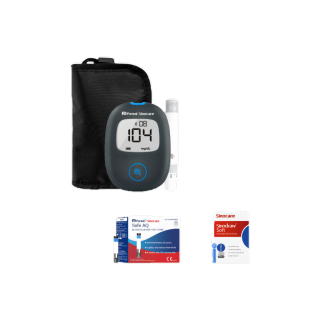 ชุดเครื่องวัดระดับน้ำตาลในเลือดยี่ห้อ Sinocare รุ่นSafe AQ air + เข็มเจาะเลือด + แผ่นทดสอบระดับน้ำตาลในเลือดรุ่น Safe AQ