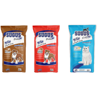 สินค้าเข้า 28-09-66 [ส่งฟรี] ซูกัส Sugus อาหารสุนัข อาหารแมว (รสไก่และตับ,เนื้อ,ปลาแมคเคอเรล ) ขนาด 10,20 กก.