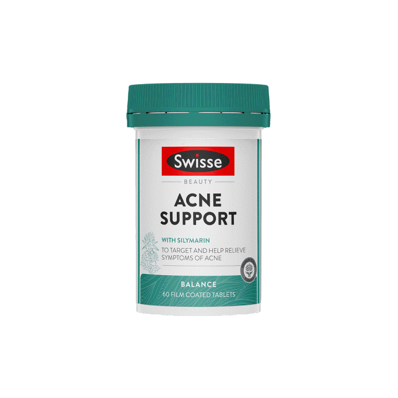 Swisse Beauty Acne Support อาหารเสริม ลดสิว ปัญหาสิว 60 เม็ด (วันหมดอายุ:05/2025) [ระยะเวลาส่ง: 5-10 วัน]