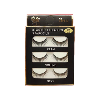 5D ขนตาปลอม ขนตาปลอมธรรมชาติ ขนตา ขนมิงค์ แบบธรรมชาติ 3 คู่ Eyelashes [ผู้ขายชาวไทย พร้อมสต็อก]
