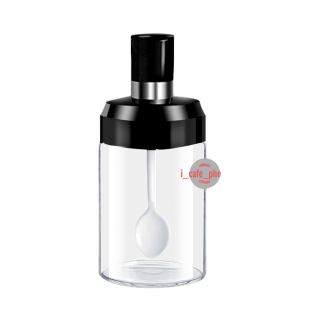 ขวดใส่เครื่องปรุงอาหาร 250ml พร้อมช้อน ที่ใส่เครื่องปรุง กล่องเครื่องปรุง ขวดใส่เครื่องเทศ วัสดุแก้วพร้อมฝาปิด
