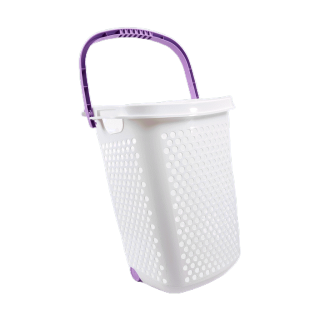 ตะกร้าผ้าล้อลาก สีม่วง Hamper with wheel Purple Lift And Go