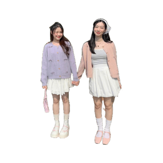 Choosedress A8275 Ribbon Jolly Cardigan เสื้อกันหนาว คาร์ดิแกนไหมพรม กระดุมเพลตทอง