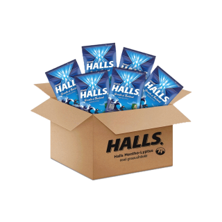 [ยกลัง 36 ถุง] Halls Mentho-Lyptus ฮอลล์ ลูกอมเมนโทลิบตัส แบบถุง 100 เม็ด (280 กรัม)