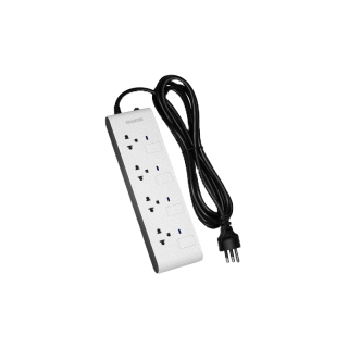 HACO ปลั๊กพ่วง รางปลั๊กไฟ รุ่น EJ-4S4EB/3 Slim Design เต้ารับ 4 ช่อง สวิตช์แยก สายไฟยาว 3 เมตร ( รองรับ 2300W 10A )