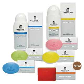 Harrogate sulphur soap /Body Wash/Harrogate shampoo สบู่รักษาสิว แชมพู แก้ปัญหารังแค เชื้อราบนหนังศรีษะ เจลอาบน้ำผิวแห้ง