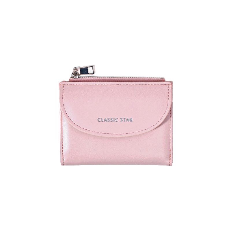 Seagloca ใหม่ กระเป๋าสตางค์ใบสั้น สีพื้น พับได้ แฟชั่นเกาหลี เรียบง่าย มัลติฟังก์ชั่น สําหรับผู้หญิง No 1643