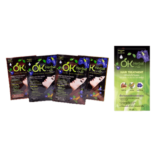 โปรโมชั่น : แชมพูปิดผมขาว OK Herbal Color Care Shampoo โอเค เฮอเบิล แชมพูปิดผมขาว 30 มล. มี 4 สี  ทรีทเม้นท์