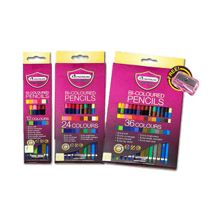 โปรโมชั่น : สีไม้ BI-Colored 2หัว ดินสอสีนุ่มลื่น Premium 12สี 24สี 36สี จาก Master art  แพ็ค