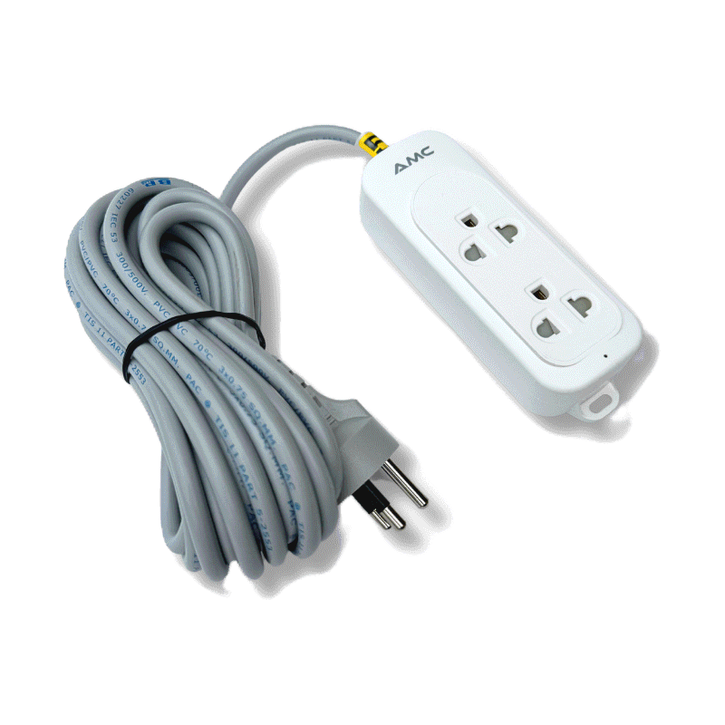 โปรโมชั่น : AMC รางปลั๊กไฟ 2 ช่อง ไม่มีสวิตซ์ ยาว 1-5 เมตร มาตราฐาน มอก. ประกัน 2 ปี E02XX