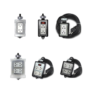 NANO บล็อกยาง บล็อคยาง ปลั๊กพ่วง ปลั๊กสนาม 2x2 / 4x4 16A 3680W พร้อมเต้ารับ มีสวิตช์ มีฝาครอบกันน้ำ **พร้อมสายไฟ**