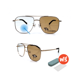 ✨โค้ดFHBBAU0412  แว่น แว่นกรองแสง  แว่นตา เลนส์ออโต้ + กรองแสงสีฟ้า แว่นตาแฟชั่น แว่นกรองแสงออโต้ แว่นวินเทจ A6306