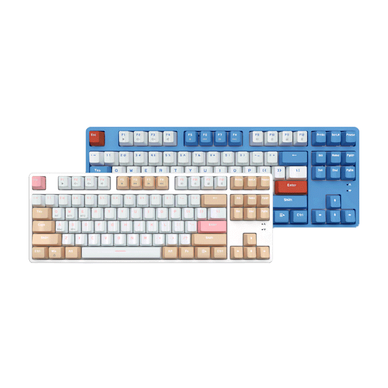 คีย์บอร์ดเกมมิ่ง Ajazz AK871 Wirelss Hotswap Dual Module(2.4+BT) TKL 80% 87Key Mechanical Keyboard รับประกันสินค้า 1 ปี