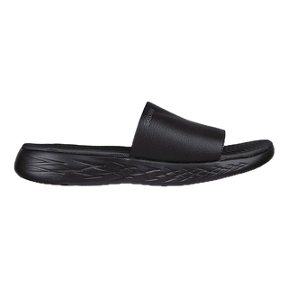 Skechers สเก็ตเชอร์ส รองเท้าแตะผู้หญิง Women On-The-GO 600 Pursue Slides - 140727W-BBK 5-Gen Technology Contoured Goga Mat Footbed, Hanger Optional, Machine Washable (Live)