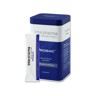 ของแท้100% Interpharma(อินเตอร์ฟาร์มา) PROBAC 7 โปรแบค เซเว่น Probiotics โพรไบโอติกส์ โปรไบโอติก ขนาด 30 ซอง [EXP.14/08/2024]