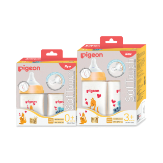 (รุ่นใหม่)pigeon พีเจ้น PPSU ขวดนมสีชา มัมเลิฟ 5 (รุ่นใหม่) / 8 ออนซ์.+ จุกซอฟท์ทัช พลัส SS/M