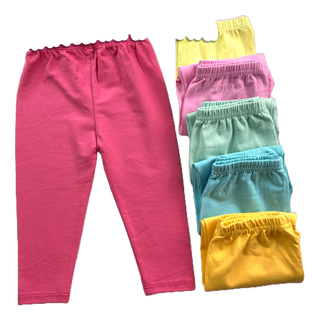 FUFU เลกกิ้งสีพื้นเด็กผู้หญิง โทนซอฟพาสเทล อายุ 1-4 ปี Size S M L กางเกงขายาวเด็ก เลคกิ้งเด็ก (LEC-2.3)