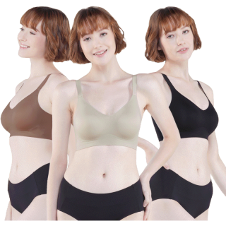 Wacoal Smart Size Go Girls Jelly Bra บราไร้โครงวาโก้ แพ็ค 3 ชิ้น รุ่น WB3Y28/WB3328 สีน้ำตาล-ดำ-เขียว