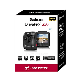 Transcend กล้องติดรถยนต์ DrivePro250 2K QHD 1440P :Memory Card 64GB รับประกัน 2 ปี - มีใบกำกับภาษี TS-DP250A-64G