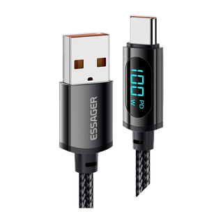 Essager 7A 100W USB เป็น Type C สายเคเบิล จอแสดงผลดิจิตอล QC PD สายชาร์จเร็ว สําหรับ Samsung Realme