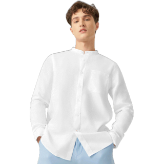 GQWhite™ Mandarin Collar Shirt เสื้อเชิ้ตสะท้อนน้ำ คอจีน รุ่นมีกระเป๋า