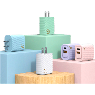 KIVEE 30W หัวชาร์จเร็ว USB+Type-c QC4.0 PD3.0 Macaron หัวชาร์จ เหมาะสำหรับ fast charger