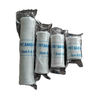 ผ้าก๊อซพันแผล ผ้ายืดพันแผล ผ้าพันแผล ผ้าก๊อซ ผ้าก๊อซม้วน PBT Bandage ขนาด 2-6 นิ้ว ยาว 4.5m