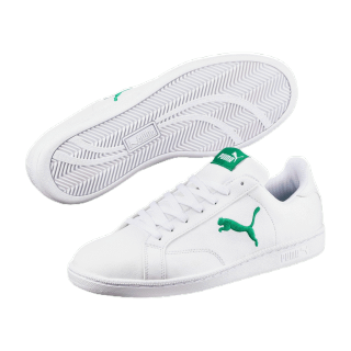 PUMA BASICS - รองเท้ากีฬา Smash Cat Leather สีขาว - FTW - 36294505