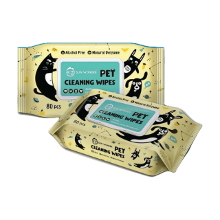 Sun Wonder Pet Cleaning Wips กระดาษทิชชู่เปียกสำหรับสัตว์เลี้ยง 80 แผ่น