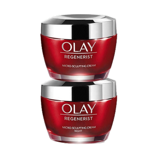 OLAY โอเลย์ รีเจนเนอร์ริส ไมโคร-สกัลป์ติ้ง เดย์ครีม แอนด์ ไนท์ครีม สูตรลดเลือนริ้วรอย แพ็คคู่ 50กรัม+50กรัม