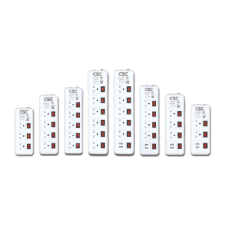 CSC ปลั๊กไฟมาตรฐาน มอก. 3-6ช่อง สวิตช์ทุกช่อง มี/ไม่มีUSB 3-5เมตร Classic
