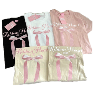 Sugarbeetshop | S294 CROP Ribbon heart เสื้อครอปผ้าคอตตอน