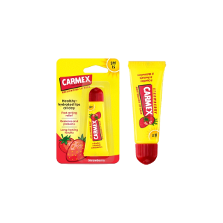 CARMEX LIPBALM STRAWBERRY TUBE SPF15 (คาร์เม็กซ์ สตอเบอร์รี่แบบหลอด)
