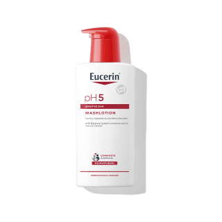 Eucerin pH5 Sensitive Skin Washlotion 400ml ยูเซอริน พีเอช5 เซ็นซิทีฟ สกิน วอช โลชั่น 400 มล. (สำหรับผิวธรรมดา ผิวแห้ง บำรุงผิวนุ่มชุ่มชื้น)