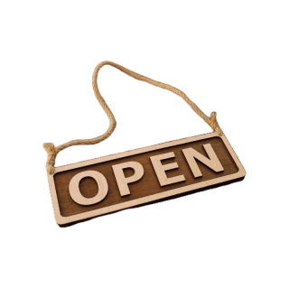 [FudFudAR] ฝุด-ฝุด-อะ Open Closed Sign แบบที่ 3 I ผลิตจากไม้ ใช้งานได้ทั้ง 2ด้าน สไตล์มินิมอล สไตล์วินเทจ