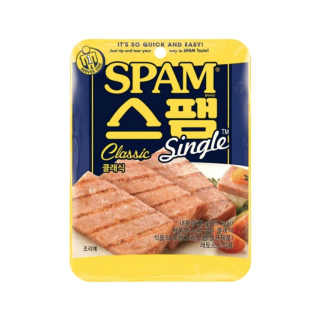 cj spam สแปม หมูแฮมกระป๋องสุดฮิตจากเกาหลี classic 80g , light 80 g 스팸싱글클래식