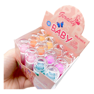 ยกกล่อง12แท่ง GERALDY Lip Balm ลิปบาล์มเปลี่ยนสี ริมฝีปากชุ่มชื้น