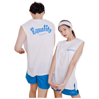 [LIFEPROJECTBKK] EQUALITY Sleeveless Freesize - เสื้อแขนกุด สกรีนลายภาษาอังกฤษ ผ้านุ่ม สกรีนหน้าหลังสีฟ้าน่ารักสดใ