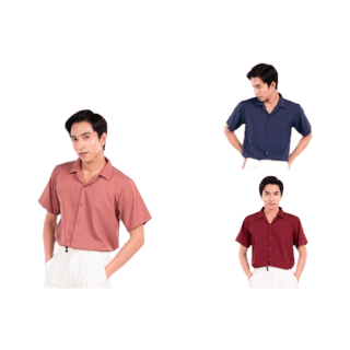 เสื้อเชิ้ตฮาวาย แขนสั้น เสื้อเชิ้ตเกาหลี Unisex ไม่ต้องรีด ผ้าเบาสบาย แบรนด์ BSizeU