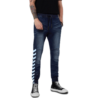 DAVIE JONES กางเกงจ็อกเกอร์ เอวยางยืด ขาจั๊ม สีดำ สีกรม Drawstring Joggers in black navy GP0131NV BK