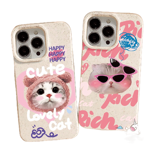เคสโทรศัพท์มือถือนิ่ม ย่อยสลายได้ ลายการ์ตูนแมวน้อยน่ารัก สําหรับ iPhone 11 14 13 7plus 12 15 Pro MAX XR 8 6 7 6S 15 Plus X XS MAX SE 2020