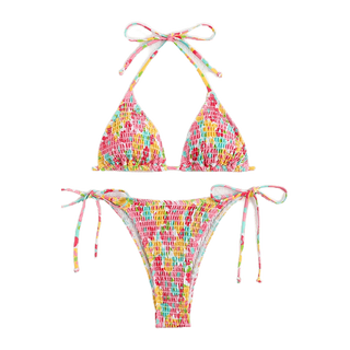 บิกินี่ ชุดว่ายน้ํา อวบ bikini sexy ทูพีช มีบราฟองน้ำ#0144
