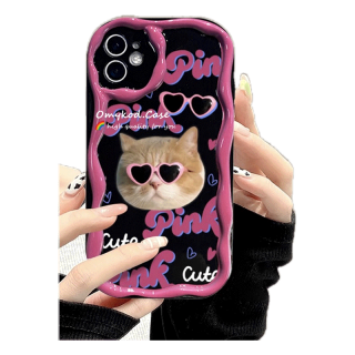 Ready Stock Compatible For Samsung A05 A05s A14 A13 A12 A53 A51 A52 A03 A04E A50 A30S A32 A34 A22 A23 A54 A24 A33 A30S Wave Cool Kitten Illustration White Phone Case Soft Protection Back Cover