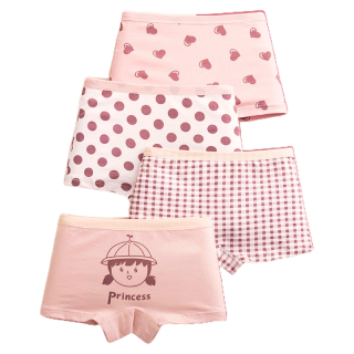 QQS258 【4 packs】กางเกงบ็อกเซอร์ผ้าฝ้ายสำหรับเด็ก กางเกงเด็กหญิง กางเกงผ้าฝ้าย ขนาดเล็ก กลาง ใหญ่ กางเกงบ็อกเซอร์ไม่หนีบด้านล่าง