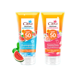 เซ็ทคู่ ซิตร้า วอเตอร์เมลอนมิ้นท์ SPF50 + ซิตร้า ฟลาวเวอร์บลอสซั่ม SPF50 170 มล. CITRA WATERMELON MINT SPF50 + CITRA FLOWER BLOSSOM SPF50 170ML