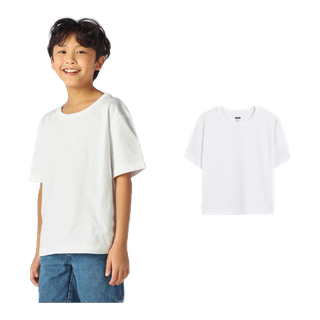 Yuedpao Kids Oversized Timeless ผ้าหนายับยากรีดง่าย เสื้อยืดทรงหลวม ดีไซน์คลาสสิค เสื้อยืดเปล่า โอเวอร์ไซส์ สี White