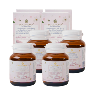 MOLECULOGY [ SET 4 ชิ้น ] Gluta Pheo Mela ผลิตภัณฑ์เสริมอาหาร กลูต้า ฟีโอ เมลา 4 กระปุก (30 เม็ด/กระปุก)